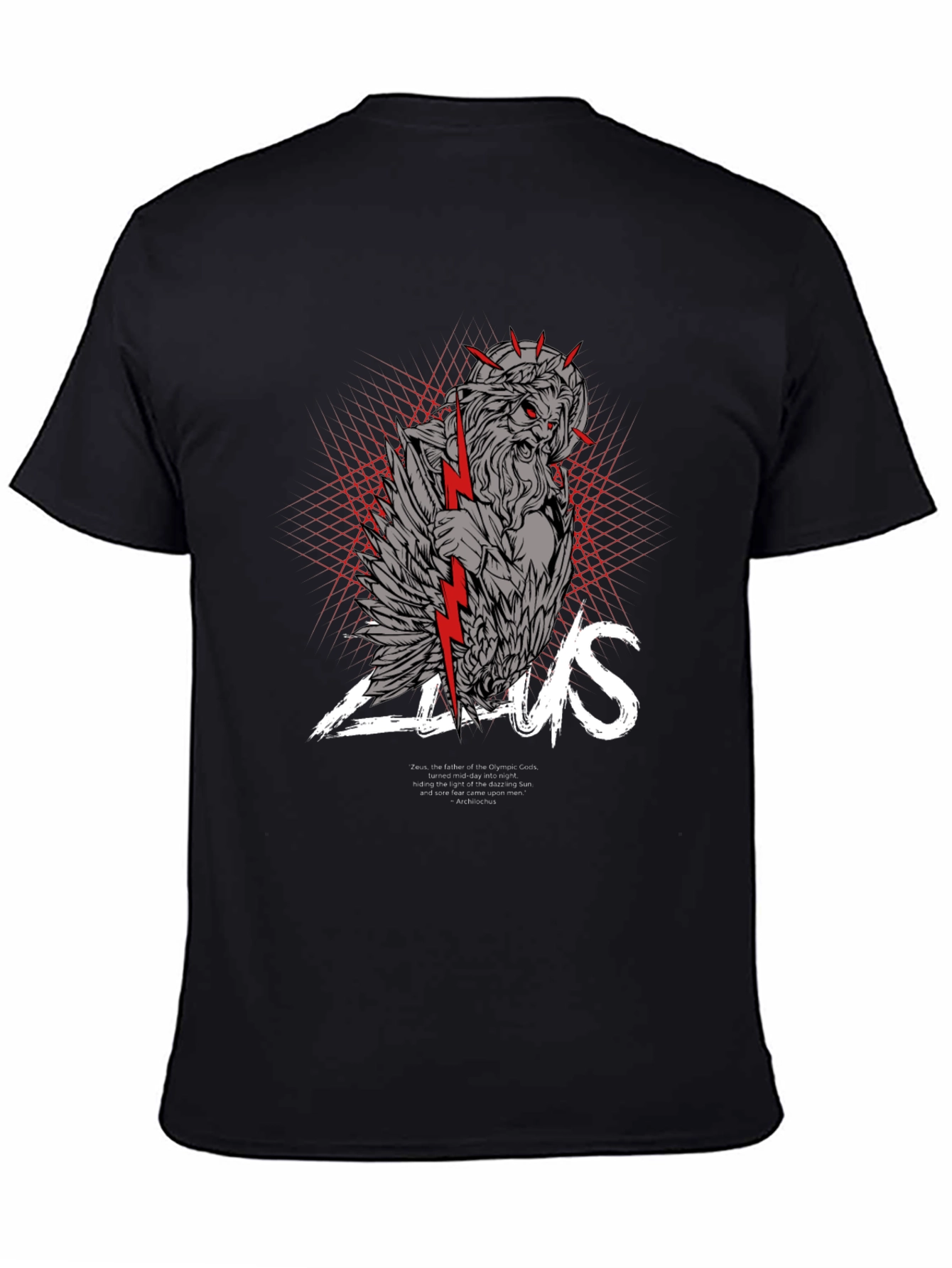 Zeus Graphic Print Black T-Shirt