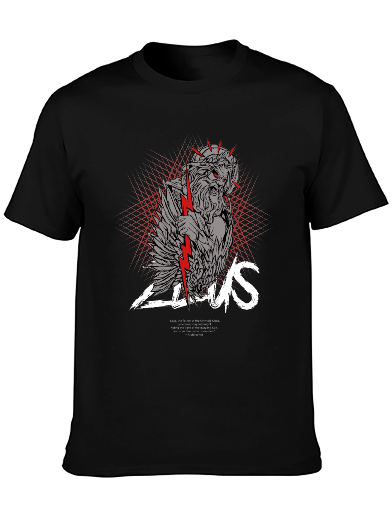 Zeus Graphic Print Black T-Shirt