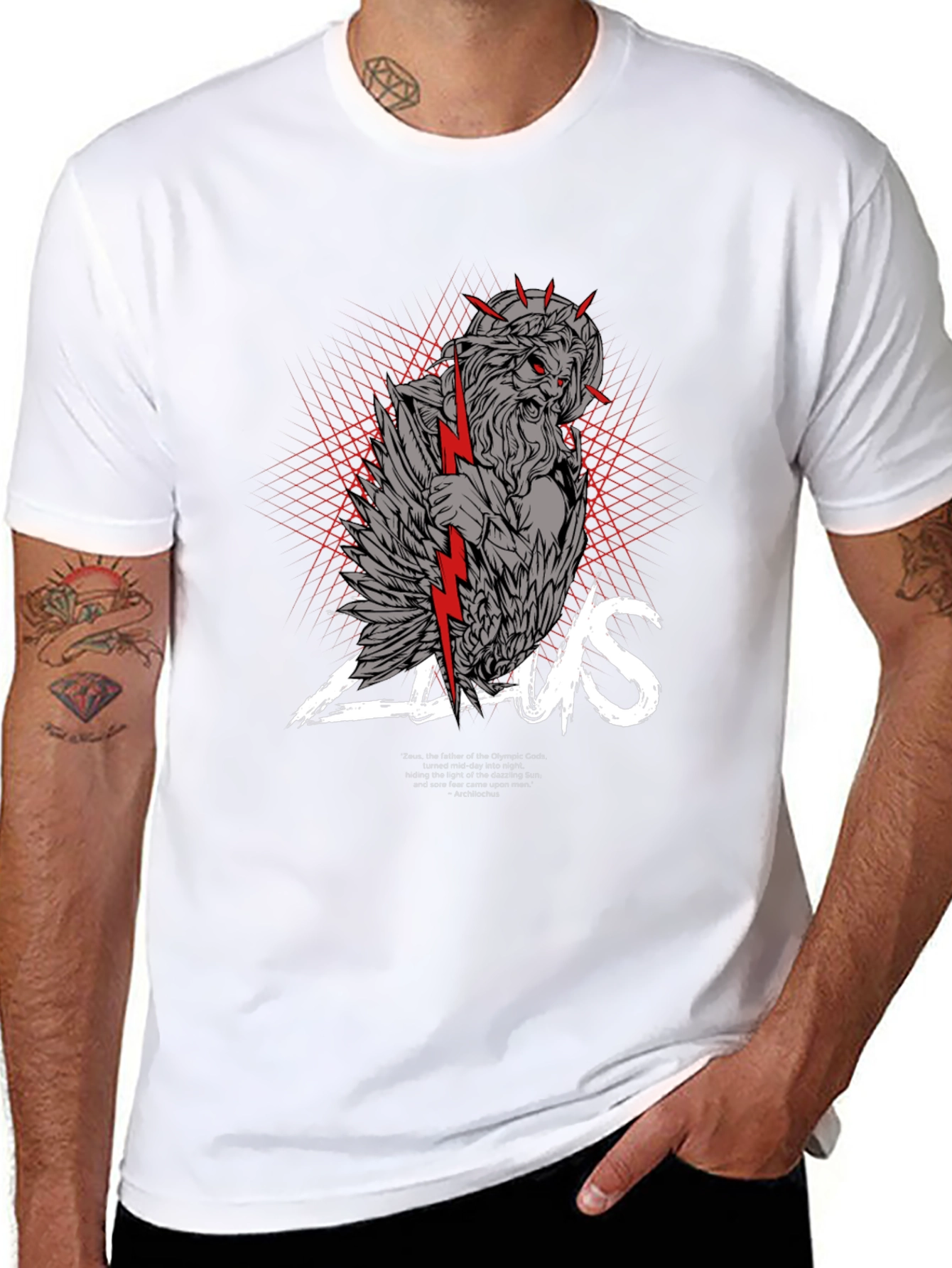 Zeus Graphic Print Black T-Shirt