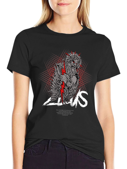 Zeus Graphic Print Black T-Shirt