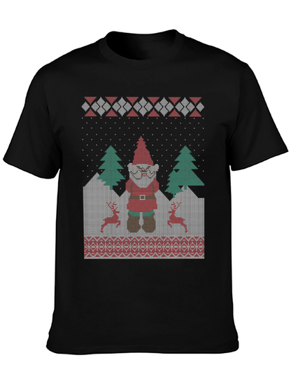 Funny Ugly Christmas Gnome Knitted Style T-Shirt