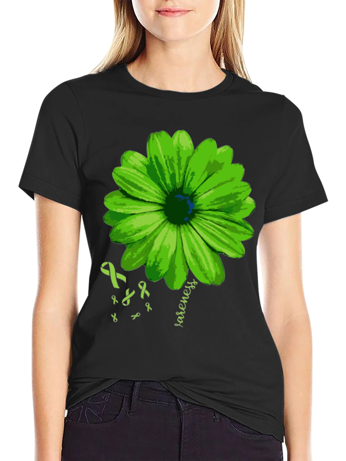 Green Awareness Flower T-Shirt