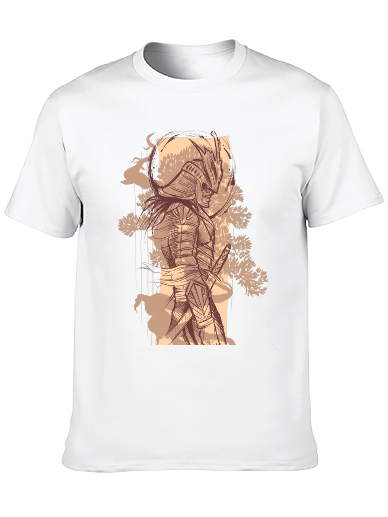 Samurai Graphic Tee - Stylish Black Cotton T-Shirt