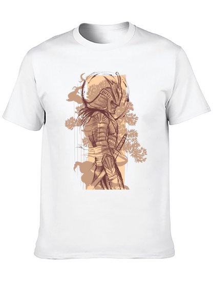 Samurai Graphic Tee - Stylish Black Cotton T-Shirt