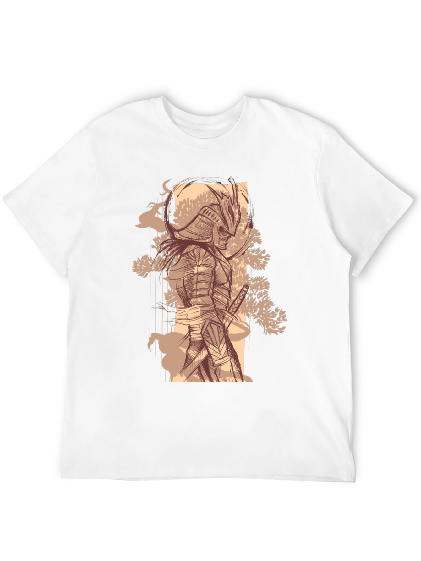 Samurai Graphic Tee - Stylish Black Cotton T-Shirt