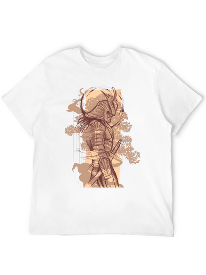Samurai Graphic Tee - Stylish Black Cotton T-Shirt