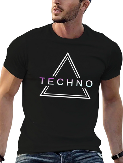 Techno Triangle Graphic Tee - Stylish Music Lover Shirt