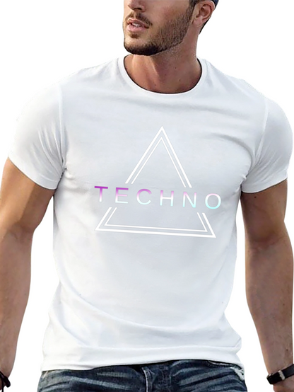 Techno Triangle Graphic Tee - Stylish Music Lover Shirt