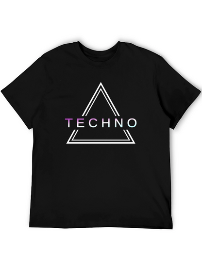 Techno Triangle Graphic Tee - Stylish Music Lover Shirt