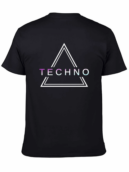 Techno Triangle Graphic Tee - Stylish Music Lover Shirt