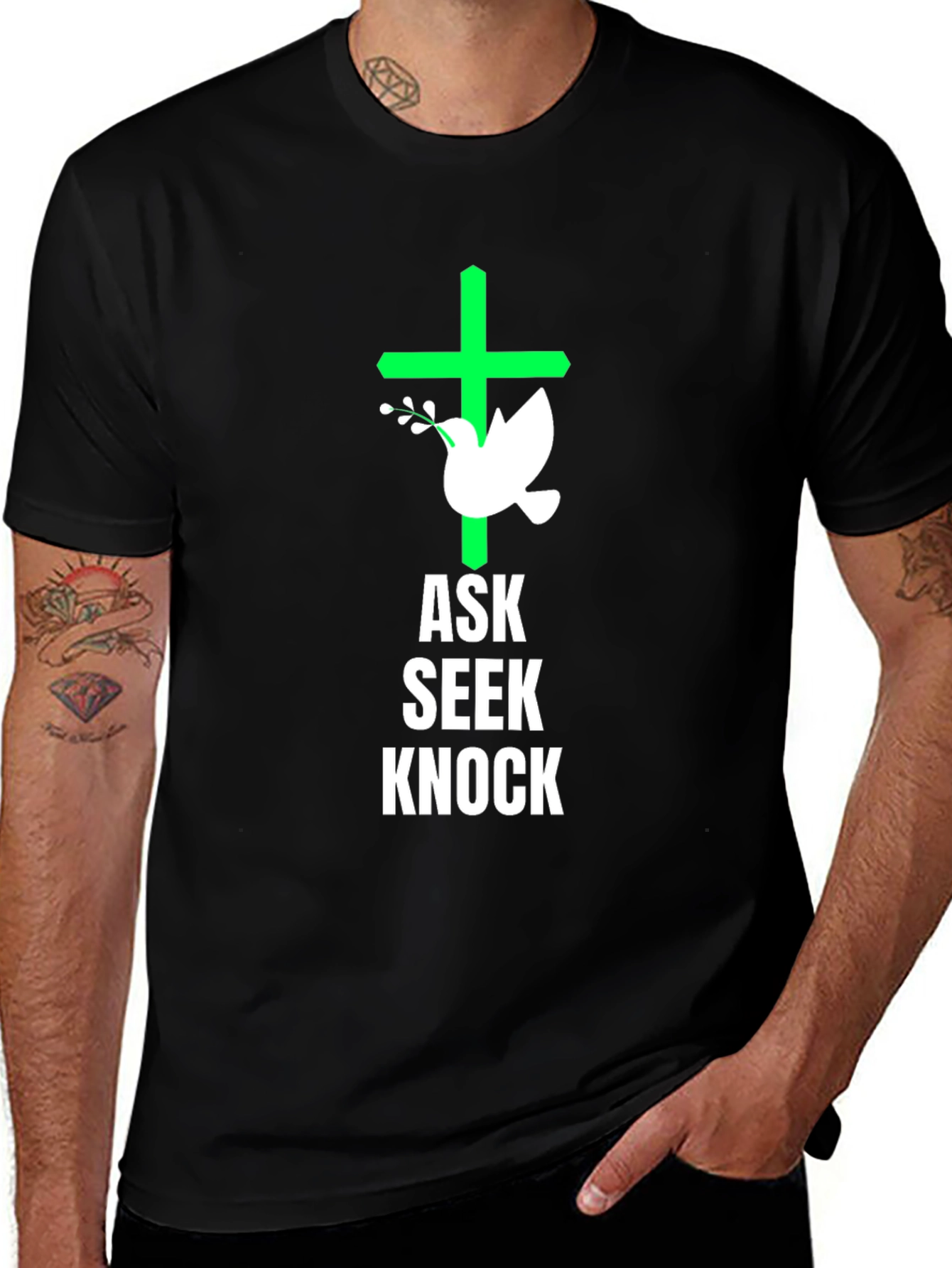 Ask Seek Knock Graphic Tee