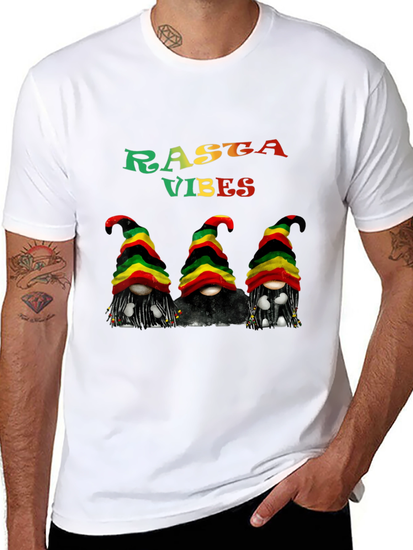 Rasta Vibes Gnomes Graphic T-Shirt
