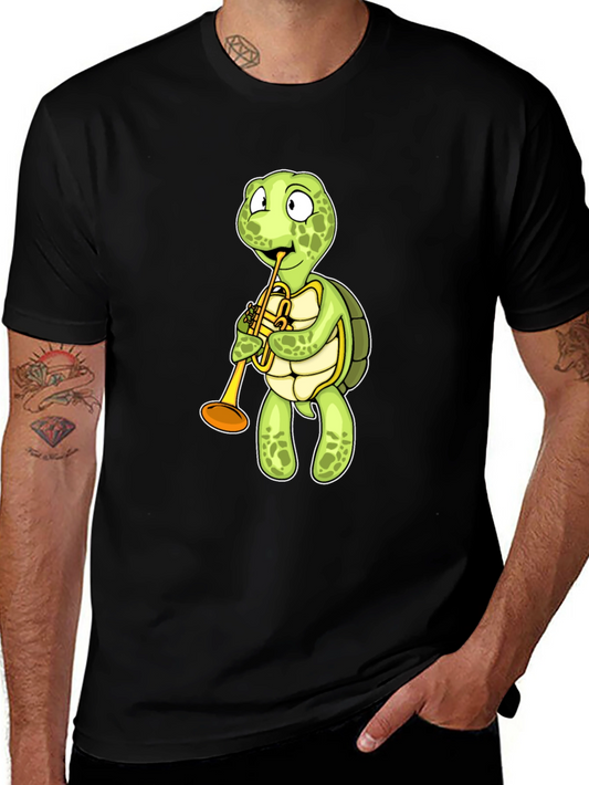 Turtle Trumpet T-Shirt - Black Cotton Tee