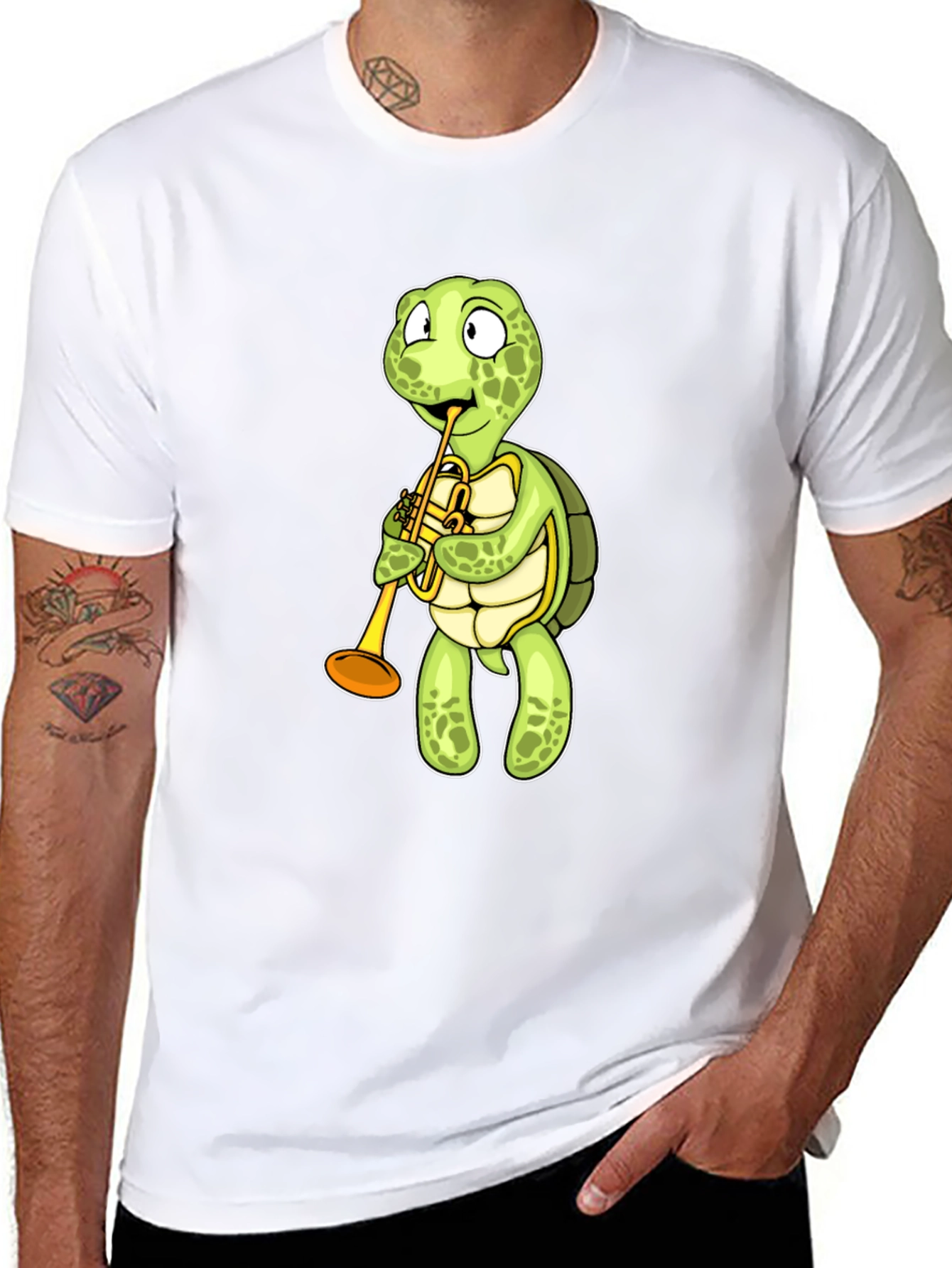 Turtle Trumpet T-Shirt - Black Cotton Tee