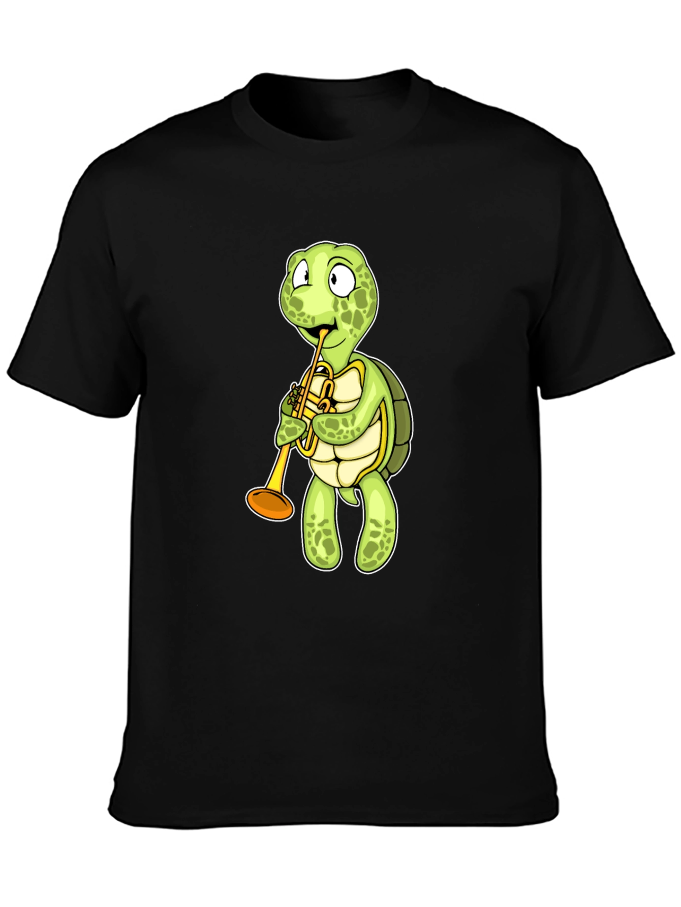 Turtle Trumpet T-Shirt - Black Cotton Tee