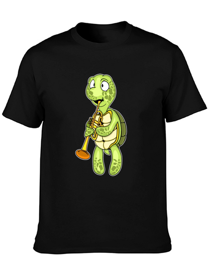 Turtle Trumpet T-Shirt - Black Cotton Tee