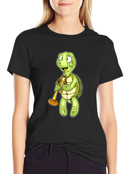 Turtle Trumpet T-Shirt - Black Cotton Tee