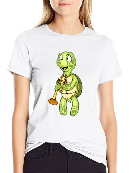 Turtle Trumpet T-Shirt - Black Cotton Tee