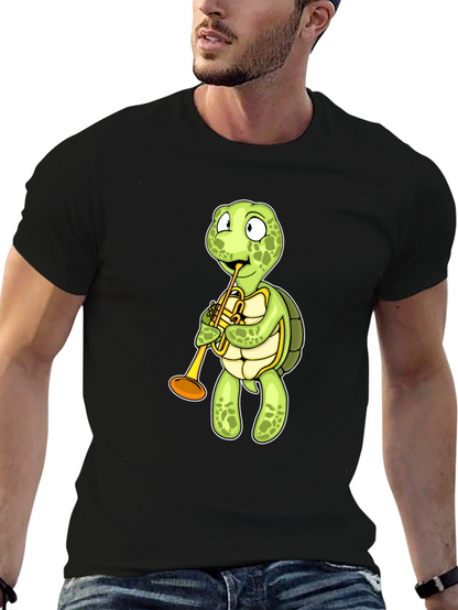 Turtle Trumpet T-Shirt - Black Cotton Tee