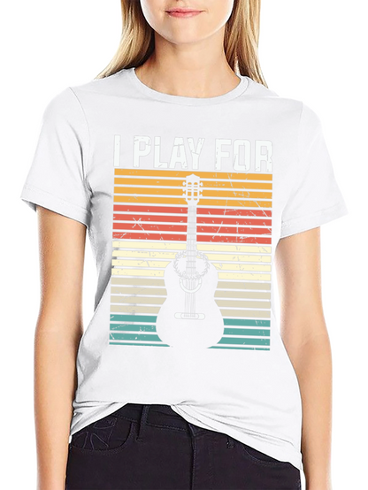 I Play For Guitar Player Black T-Shirt