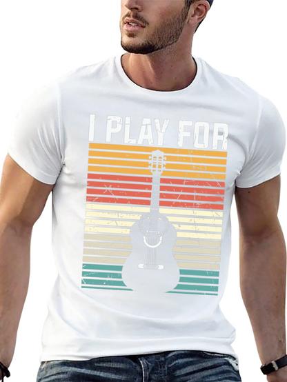 I Play For Guitar Player Black T-Shirt