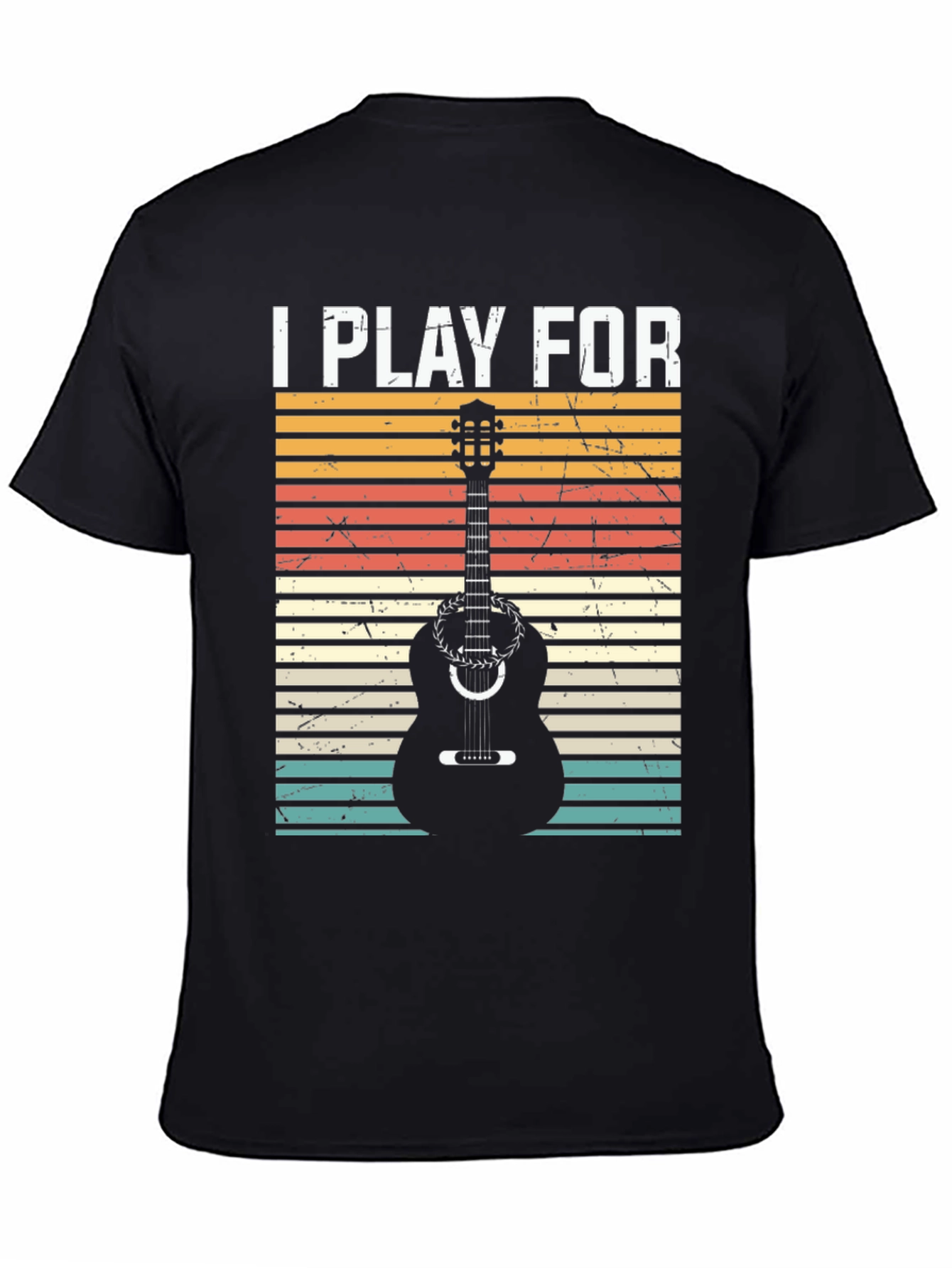 I Play For Guitar Player Black T-Shirt