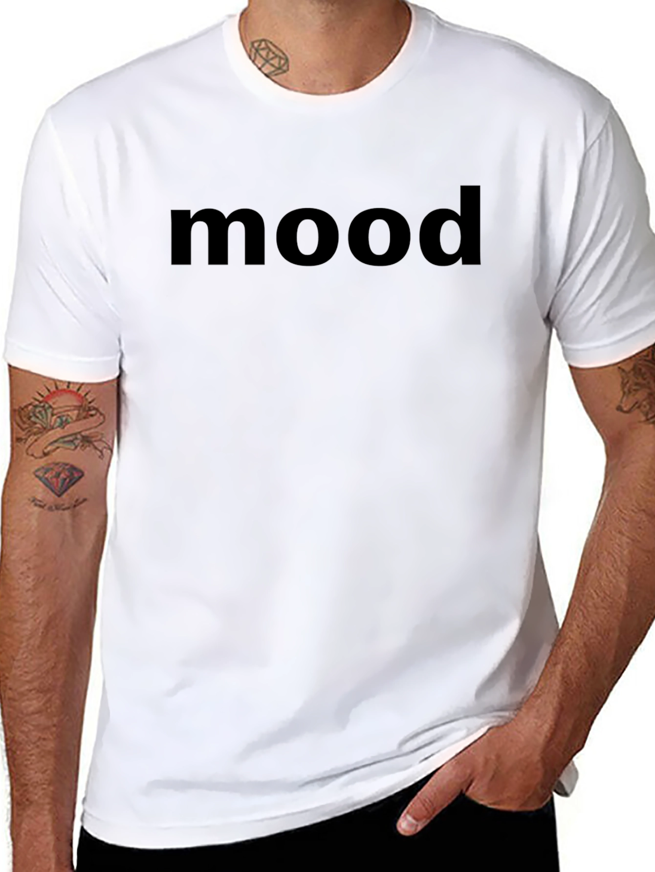 Mood Graphic Print Black T-Shirt