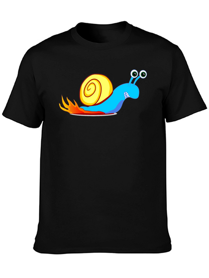 Turbo Snail Black T-Shirt - Speed Demon Cartoon