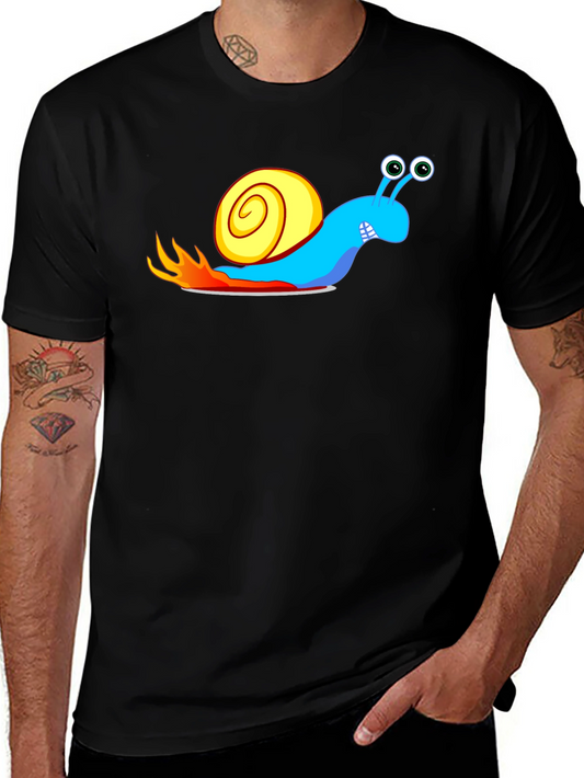 Turbo Snail Black T-Shirt - Speed Demon Cartoon