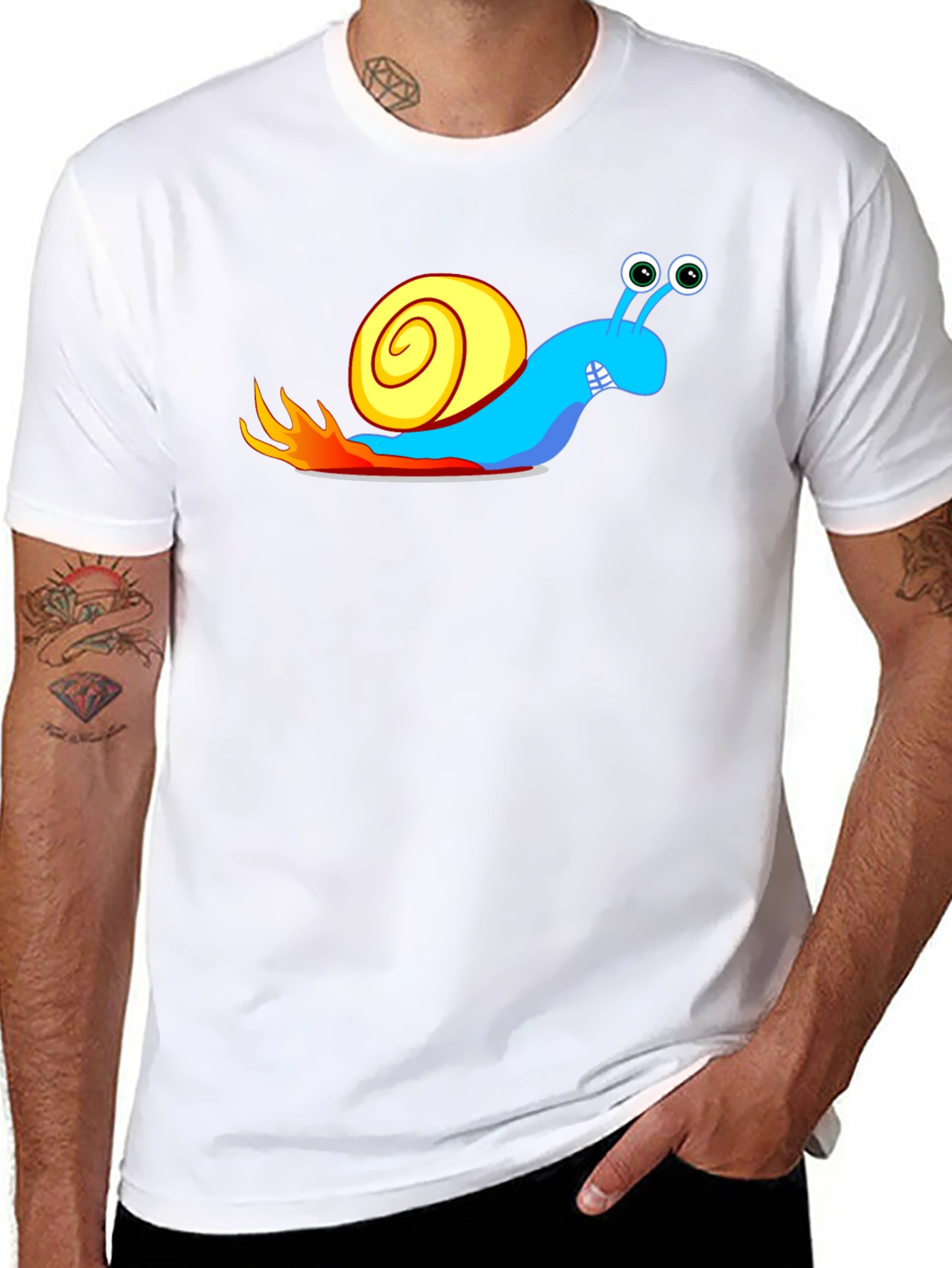 Turbo Snail Black T-Shirt - Speed Demon Cartoon