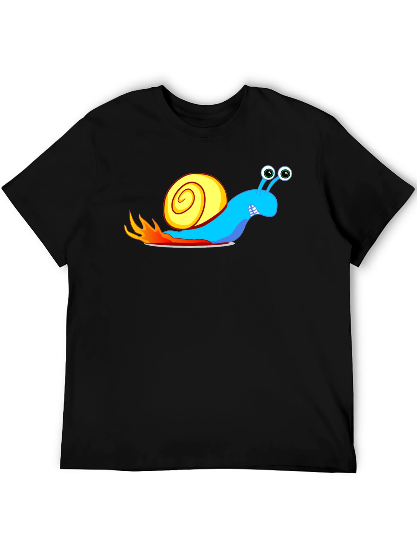 Turbo Snail Black T-Shirt - Speed Demon Cartoon