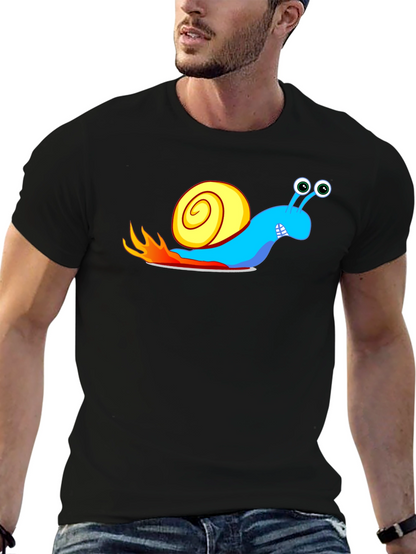 Turbo Snail Black T-Shirt - Speed Demon Cartoon