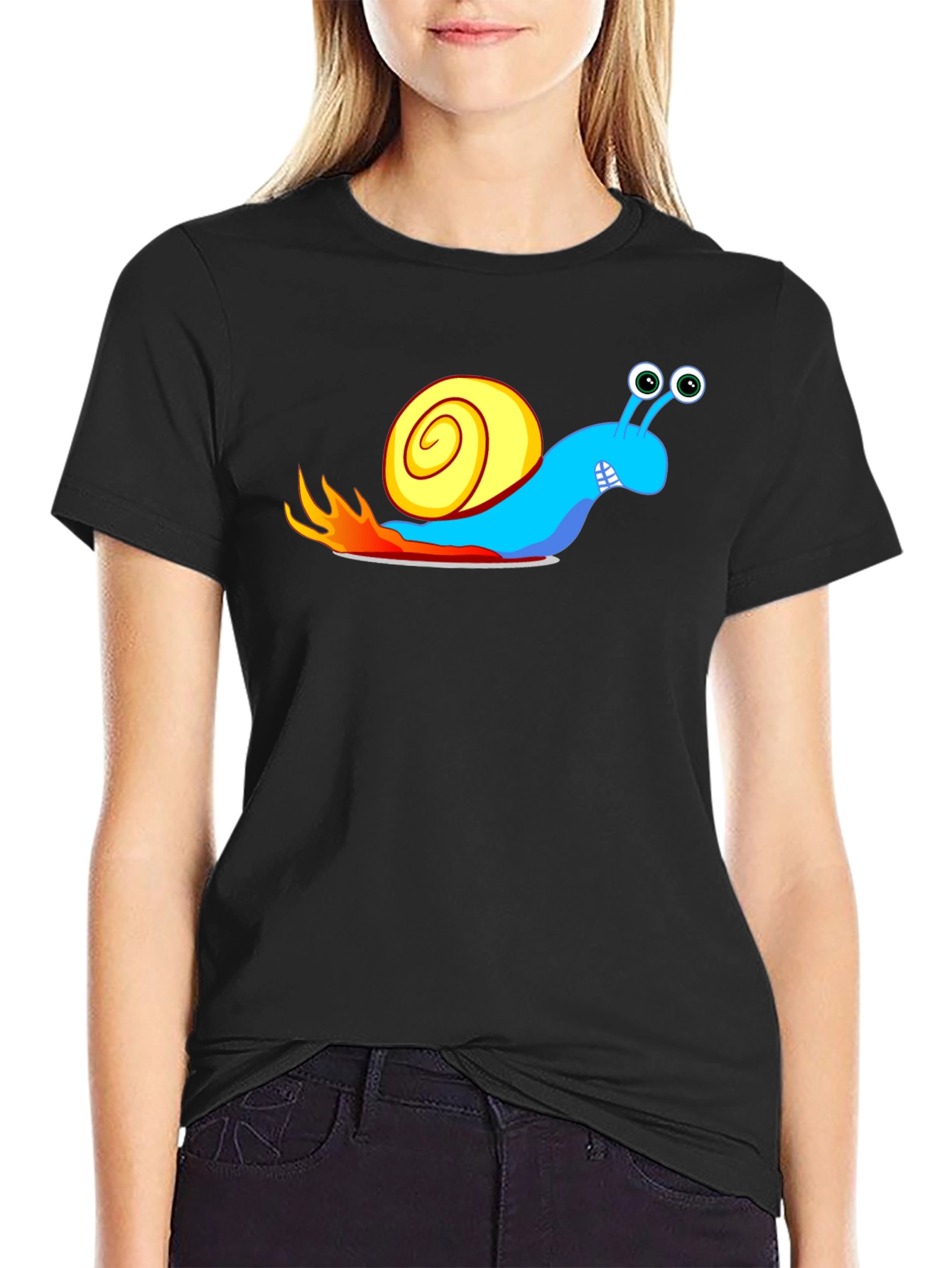 Turbo Snail Black T-Shirt - Speed Demon Cartoon