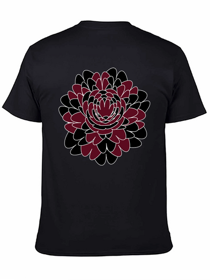 Floral Print Crewneck T-Shirt - Black