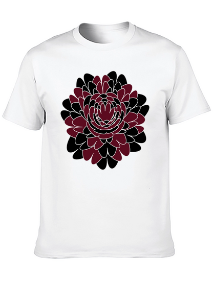 Floral Print Crewneck T-Shirt - Black
