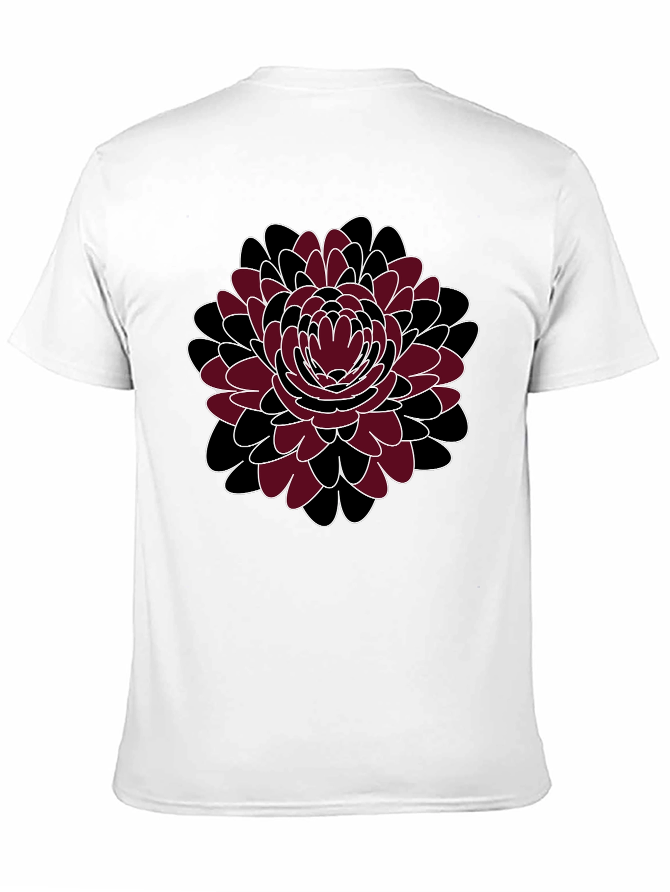 Floral Print Crewneck T-Shirt - Black