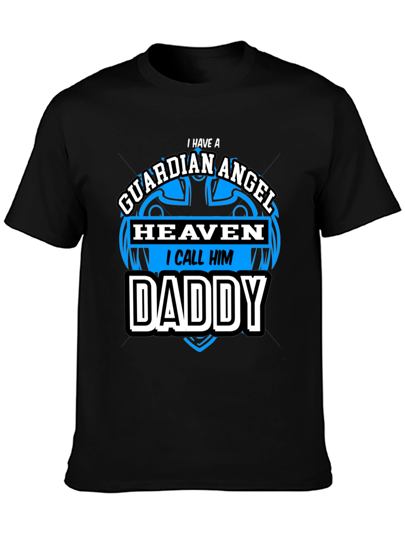 Guardian Angel Daddy Black T-Shirt