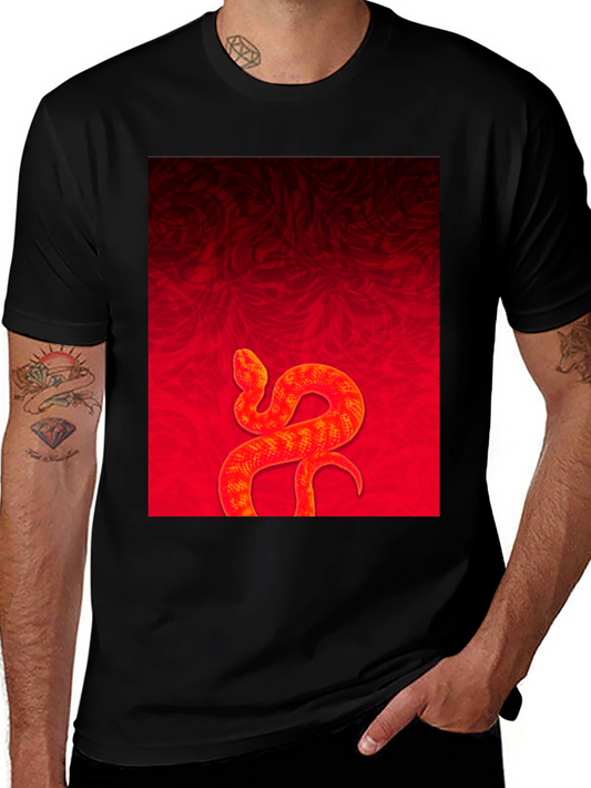 Red Snake Graphic Tee - Stylish Menswear