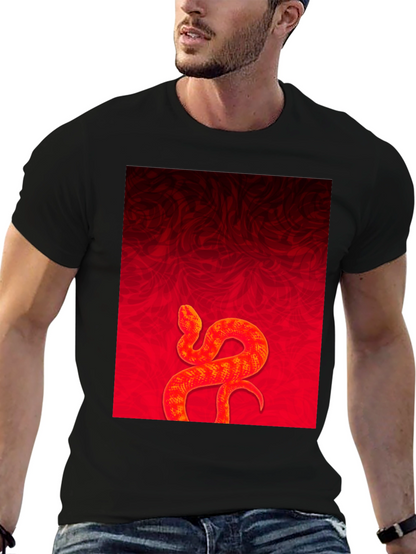 Red Snake Graphic Tee - Stylish Menswear