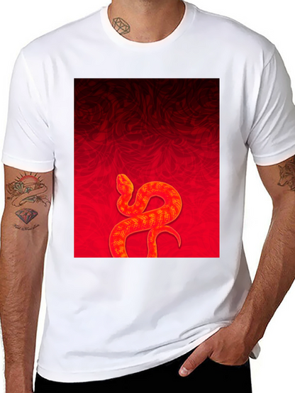 Red Snake Graphic Tee - Stylish Menswear
