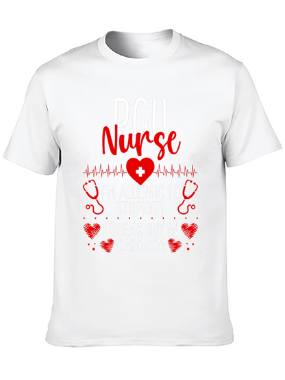 PCU Nurse Allergic to Stupidity Sarcasm T-Shirt