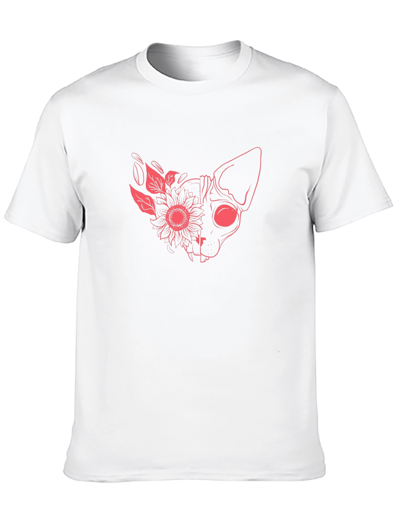 Floral Cat Graphic T-Shirt - Unique Design