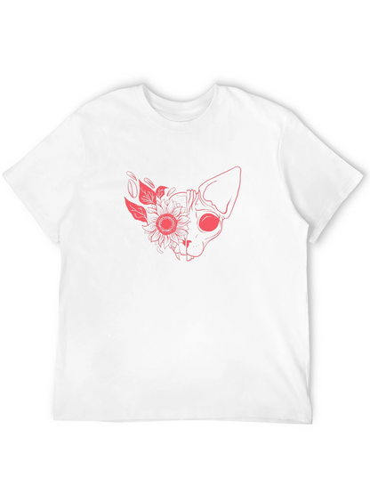 Floral Cat Graphic T-Shirt - Unique Design