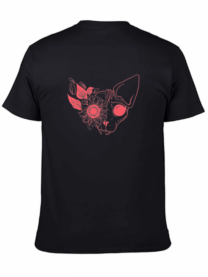 Floral Cat Graphic T-Shirt - Unique Design