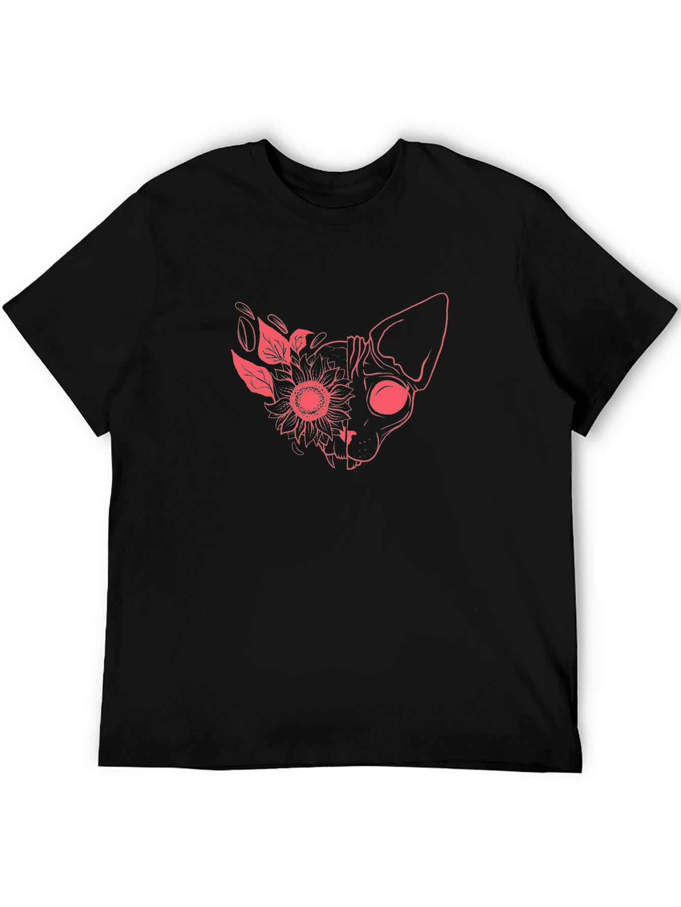 Floral Cat Graphic T-Shirt - Unique Design
