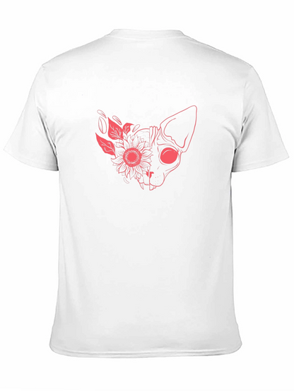 Floral Cat Graphic T-Shirt - Unique Design