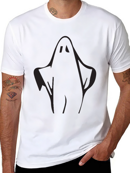 Spooky Ghost Graphic Tee - Black Halloween T-Shirt