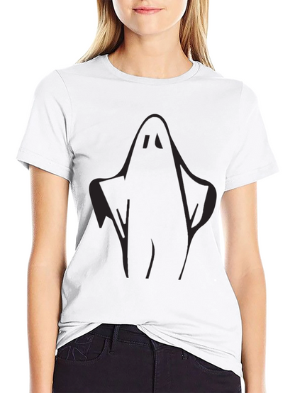 Spooky Ghost Graphic Tee - Black Halloween T-Shirt