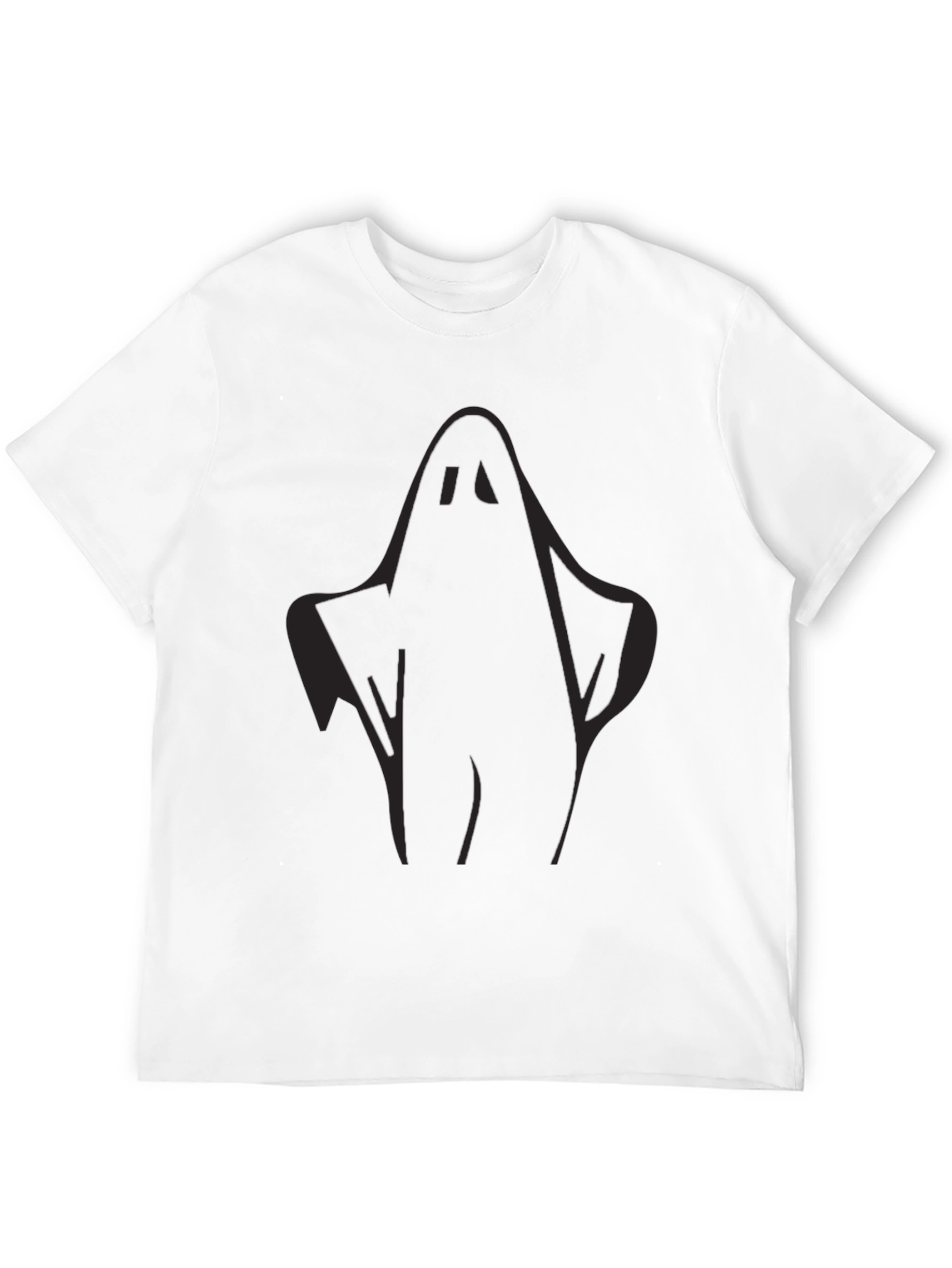 Spooky Ghost Graphic Tee - Black Halloween T-Shirt