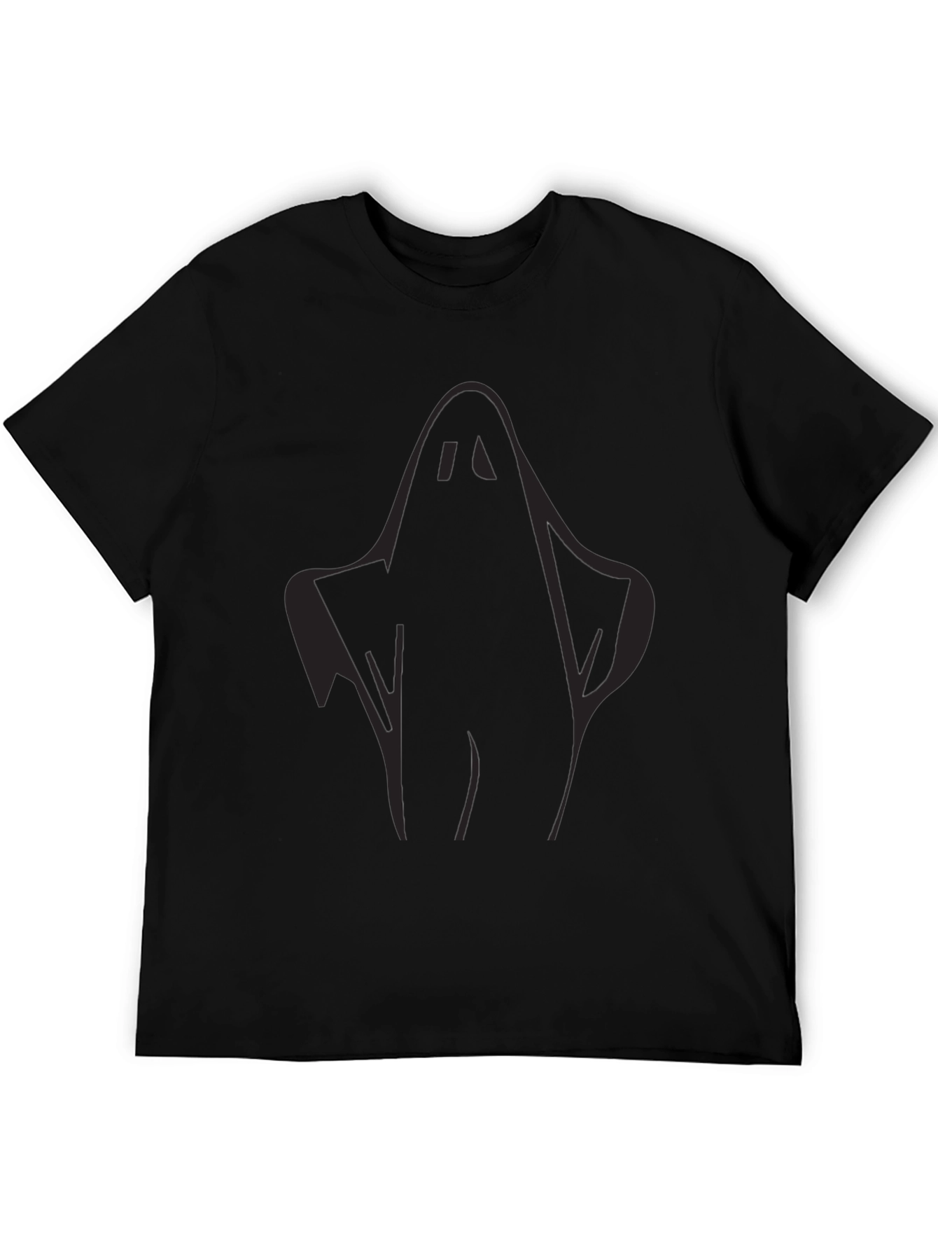 Spooky Ghost Graphic Tee - Black Halloween T-Shirt